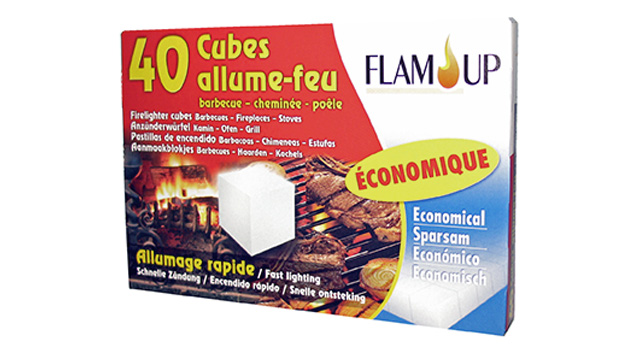Flam&co - Allume-feu en bois compressé - Tube de 120 cubes - Jardiland